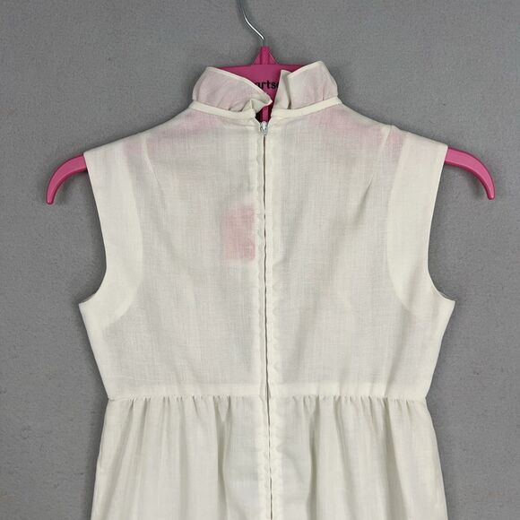 Vintage Gay Gibson Dress Women Petite Small White Embroidered Mod Boho 60s Retro - Picture 7 of 12